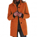 Naiste talvemantel &Uuml;herealine Retro kaelus, pikad varrukad, n&ouml;&ouml;bid, kardigan, keskmise pikkusega kevadine s&uuml;gis, v&auml;livillane mantel S