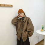 Vintage naiste nahkmantel s&uuml;gise ja talve uues stiilis l&auml;&auml;ne stiilis jakk paksu paarilise mantliga S