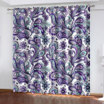 3D M&uuml;steeriline Muster Kardin, Kvaliteetne Pol&uuml;estermaterjal Vastupidav Kardin, Kodu Magamistoa Kaunistus W132cm x H160cm&Grommet gray