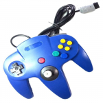Manette de jeu pour Nintendo 64 - Contr&ocirc;leur filaire &agrave; vibrations pour jeux classiques - Bleu
