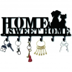 Sweet Home & Dogs Disain 6 konksuga seinapaneel &ndash; stiilne hoiuruum vannitoa, esiku ja muu jaoks must