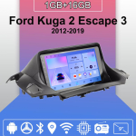 Autoraadio Android Auto Carplay Ford Kuga 2 Escape 3 2012-2019 jaoks Multimeediam&auml;ngija Pea&uuml;ksus Stereo GPS-navigatsioon BT WIFI 1+16GB 1+16GB