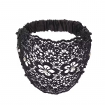 Elegantsed helmestega pitsist peapaelad naiste juuksekummidele 1 pc must