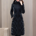 Talvised pikad parkad naistele Mantel Uus Pluss Suurus Paks soe puuvillane polsterdatud mantlid Naiste Korea stiilis talvejoped kapuutsiga 4XL must