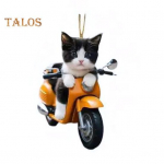 Mootorratta kassi ripats auto ornament koos kaelapaelaga, h&otilde;lpsasti riputatav tahavaatepeegli rippuv ornament Kiisukoti alutarvikud Cat