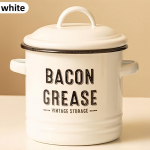 Vanaaegne emailitud &otilde;likann kaanega, suure mahutavusega &otilde;li hoiun&otilde;u, rustikaalne k&ouml;&ouml;gikaunistus, kodukaunistus toidu&otilde;li kann, ideaalne kingitus k&ouml;&ouml;ki valge