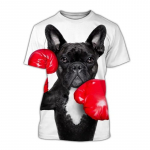 Suvine loomade poksikoerte 3D-prinditud T-s&auml;rk meestele ja naistele, moodne t&auml;navariietus, lahtised O-kaelusega l&uuml;hikeste varrukatega &uuml;lisuured t-s&auml;rgid, topid, mehed XS