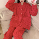 Suures suuruses pidžaamakomplekt soojad flanellist salongiriided naiste talvepidžaamad sametpidžaamad dressipluus salongiriided pidžaamad M