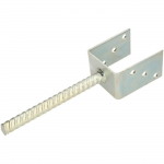 Support de Poteau en U - KOTARBAU - 81 mm - Acier Galvanis&eacute; - Longueur 190 mm - Resistant aux Intemp&eacute;ries