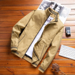 Kevad-s&uuml;gis Meeste puuvillane jope aluskrae Soliidne meeste mood vabaaja tuulejope Bomber jakk jakk V&auml;lisr&otilde;ivad XXXXXL maakollane v&auml;rv