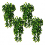 4 tk 30-tollised rippuvad kunstlikud rohelised taimed Realistlikud v&otilde;ltsitud eukal&uuml;ptilehed viinapuu siseruumides v&auml;ljas v&otilde;ltshaljastusega luuderohi j&otilde;ulumantliga kamin 4pcs