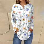 Moodne lahtise n&ouml;&ouml;biga kaelarihm Lilletr&uuml;kiga pikkade varrukatega T-s&auml;rk Top Pullover L