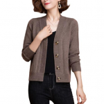 Naiste kootud kardigan kevads&uuml;gis V kaelus, n&ouml;&ouml;biga, pikad varrukad, &uuml;hev&auml;rvilised keskealised naiste mantlid t&auml;navar&otilde;ivad L