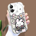 Armas koomiksimustriga kreemja tekstuuriga korpus, lainelise servaga pehme silikoonkaanega telefoni&uuml;mbris Xiaomi Redmi jaoks Redmi 13C 5G puhas