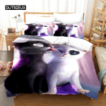3D armsad hundid kass koer tr&uuml;kiga voodipesukomplekt armsad tekikatted voodikatted metsloomade h&otilde;imkondliku mustriga koos padjap&uuml;&uuml;rikutega kohandatav voodipesu EU single(135x200cm)