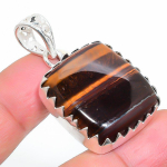 Iron Tiger Eye Handmade 925 Sterling Silver Jewelry Pendant 1.69 y4c98