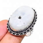 Rainbow Moonstone Handmade 925 Sterling Silver Gift Jewelry Ring Size 7 r9v72