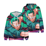 ONE PIECE Anime Hoodie Tie Dye Hoodie Streetwear Monkey D. Luffy kapuutsiga dressipluus Mehed, naised, Cosplay Sport XS roheline