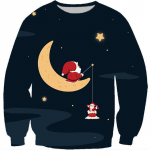 S&uuml;gis Talv Pikkade Varrukatega J&otilde;uluvana Digiprint &Uuml;mara Kaelusega Pusa Suurem L&otilde;dva Pullover Top Pulloverid ja Pikad Varrukad Meeste 5XL