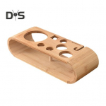 Puidust 9-osaline baarmeni t&ouml;&ouml;riistahoidiku alus, bambusest kokteili&scaron;eileri komplekt, hoiustamisvitriin