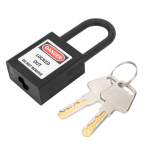38 mm lukustus Tagout Lock nailonist korrosioonikindel isoleeritud turvatabalukk KeyBlackiga