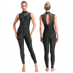 Naiste dž&auml;ss-tantsur&otilde;ivad Akrobaatiline v&otilde;imlemine Unitard &uuml;hes t&uuml;kis varrukateta tantsuboidid uisukombinesoon Ballet Unitard S must