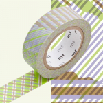 Masking Tape - ORIGINAL - Ray&eacute; multicolore 2 - 15 mm - Papier washi - Repositionnable