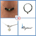 Pierres et Min&eacute;raux. Parure bijoux Bracelet Collier 5 Perles Seraphinite de Russie 8 mm. Taille personnalisable.