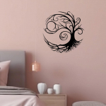 Metal Wall Art Creative Tree Shaped Decoration Practical Easy to Use Modern Hanging Sculpture 30cmx30cm