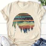 Naiste suve T-s&auml;rk Print The Setting Sun L&uuml;hikeste varrukatega T-s&auml;rgid Juhuslikud tr&uuml;kitud topid XS valge