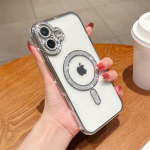 Moodne magnetiline teemantraami kate iPhone 16 15 Plus 14 13 Pro Max 12 &uuml;mbrisele Samsung Galaxy A56 A36 A26 A16 A55 A35 A25 A15 A54 A34 S25 S24 &uuml;mbristele iPhone 16 must