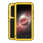 Samsung Galaxy A72 5G / 4G jaoks LOVE MEI Metallist l&ouml;&ouml;gikindel veekindel tolmukindel kaitse&uuml;mbris klaasiga(Must) For Samsung Galaxy A72 5G / 4G kollane