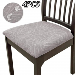 2/4 TK Lehtede žakaarmustriga Ding tooli istmekate vett h&uuml;lgav k&ouml;&ouml;gitooli slipcoverid mustusevastane eemaldatav m&ouml;&ouml;blikaitse 2pcs chair seat cove