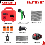 ONEVAN Elektriline Pumbatav Vee pumpamise Masin 150M Juhtmeta Laetav Aia Pesur Liitiumaku T&ouml;&ouml;riist Makita 18V Akule 1Battery 1EU Charger