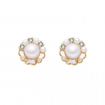 Korea &uuml;mmargune valge v&auml;rvi imitatsioonp&auml;rl kristall naastk&otilde;rvar&otilde;ngas naistele temperament lihtne armas disain ehted aksessuaar brincos