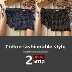 Meeste ruudulised puuvillased bokserid: Mugav, lai ja hingav aluspesu 3XL (recommended 155-190 jin)