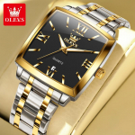 Meeste loominguline ristk&uuml;likukujulise kalendrikettaga kerge luksuslik &auml;ri-moe kvartskell kuldne/must