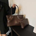 Naiste kott Pehme k&uuml;lg simple kott Moodne t&ouml;&ouml;le k&auml;iv messenger kott S&uuml;gisene retro suur mahutavus &otilde;lakott pruun