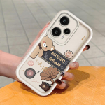 Pehme silikoonist ruudukujulise redeliga printimismustriga telefoni korpus, t&auml;iskaanega kaamera p&otilde;rutuskindel kaitse kummist &uuml;mbris Xiaomi Redmi jaoks Redmi A4 pruun