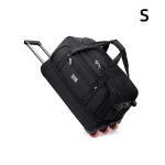 Oxfordi riidest ratastega reisikott Eriti suur kokkupandav ratastega duffelkott Unisex reisimiseks pakkimise hoiukott S must