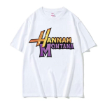 Uus Hannah Montana Logo T-s&auml;rk Naistele Unisex Suvine Vabaaja L&uuml;hikeste Varrukatega T-s&auml;rk Unisex Moodne Esteetiline Trend T-s&auml;rk Streetwear 4XL valge