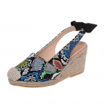 Kingad Naised Vibu Sandaalid Suvi 2024 Korea Stiil K&auml;sitsi valmistatud Pluss Suurus Madu Prindiga Sussid Zapatos De Mujer Keskmise Kontsaga Elegantsed 38