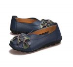 Uued Balleriinad Naiste Kingad Ehtsast Nahast Mokassiinid Peales&otilde;idetavad Naiste Madalad Kingad Lilleseinaga Naiste Seelikukingad Pluss Suurus 4 sinine