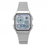 Casio Vintage Digitaalne Roostevabast Terasest Kvarts A130WE-7A Unisex K&auml;ekell h&otilde;be