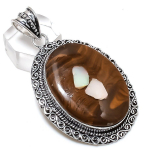 Rhyolite Jasper Handmade 925 Sterling Silver Jewelry Pendant 2.44 g4r52