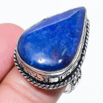 Lapis Lazuli Handmade 925 Sterling Silver Jewelry Ring Size 10 l7s42