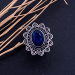 London Blue Topaz Handmade 925 Sterling Silver Ring Size 11.5 f0l83