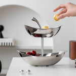 Puuviljakorvi hoiuriiul Multifunktsionaalne, Tugev, Serveerimiskauss, K&ouml;&ouml;giviljahoidja Roostevaba Double Layer