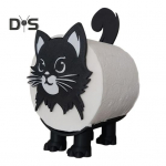 1 tk/2 tk Kassi tualettpaberi rulli hoidja Paberi rulli hoiustusalus 3D-prinditud Musta kassi tualettpaberi hoidja Riiul Vannitoa organiseerija 1pc