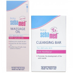 SebaMed Baby Cleansing Bar (150g) & Baby Massage Oil, 150ml Combo